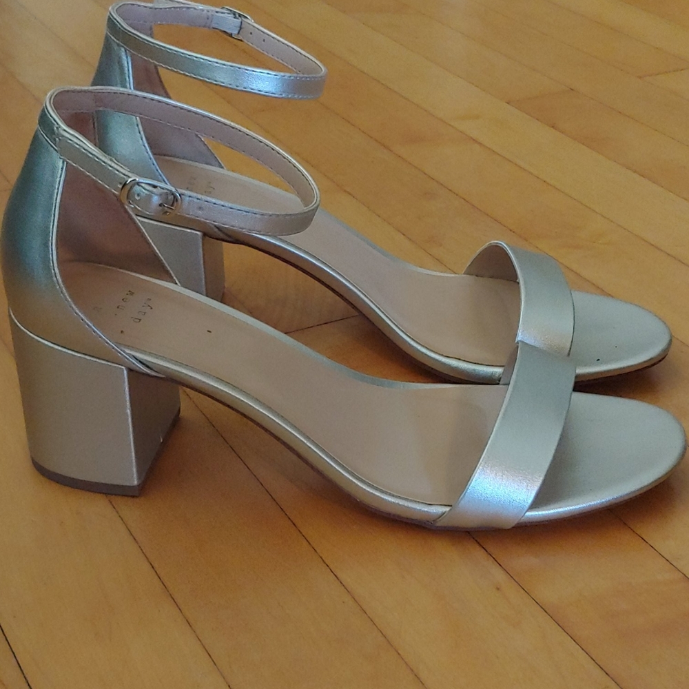 Silver Block Heels